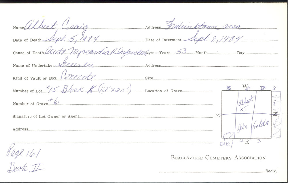 burial card